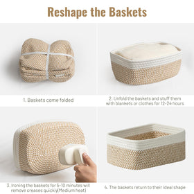 Yilobi gift-ready empty basket set for housewarmings and baby showers