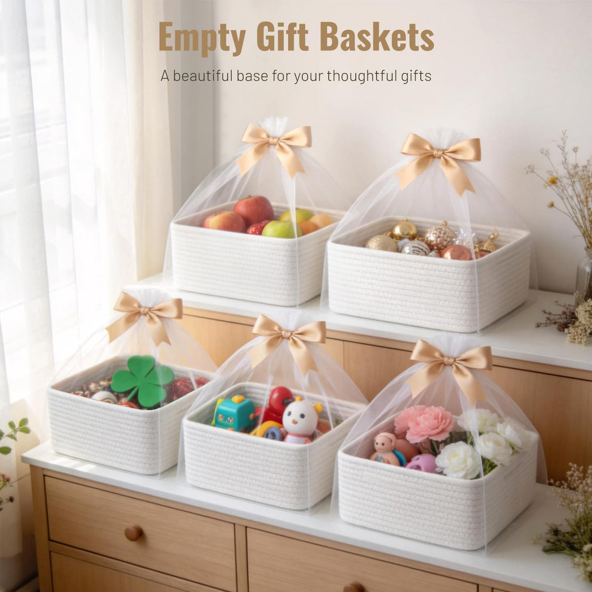 Yilobi neutral design basket fitting boho or farmhouse interiors