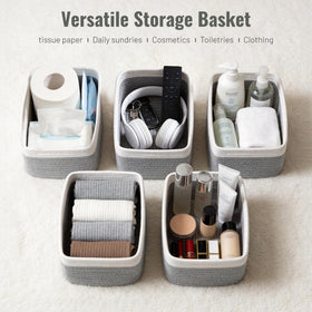 Yilobi small storage baskets used on a kitchen or closet shelf