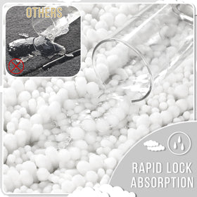 Yimobra 1000ml in 3 seconds absorption concept represented by fibers and surface.