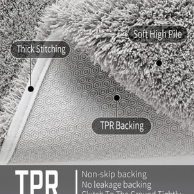 Yimobra 20x24 pure gray rug complements any bathroom decor.