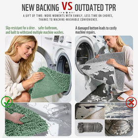 Yimobra absorbent chenille mat dries quickly to keep floors clean.