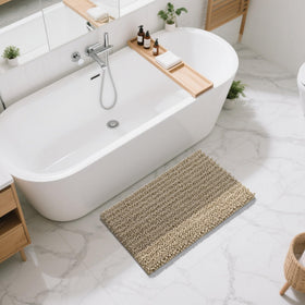 Yimobra anti-slip backing provides secure footing on dry bathroom floors.