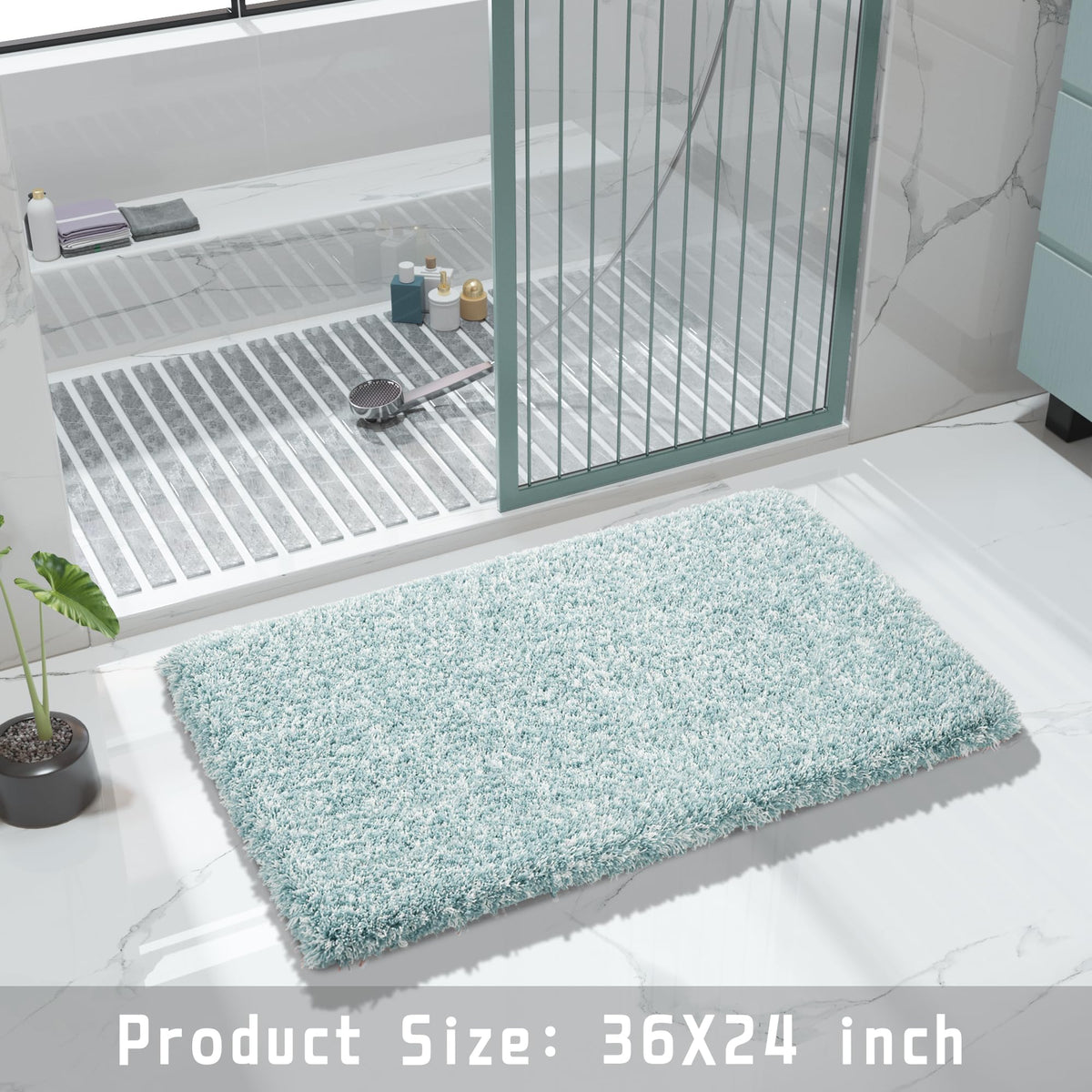 Yimobra bath mat suited for outside tub area use