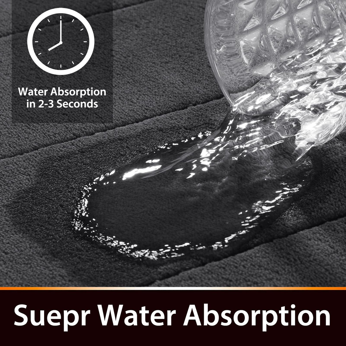 Yimobra bath mat rapid-lock absorption with coral velvet for fast drying