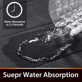 Yimobra bath mat rapid-lock absorption with coral velvet for fast drying