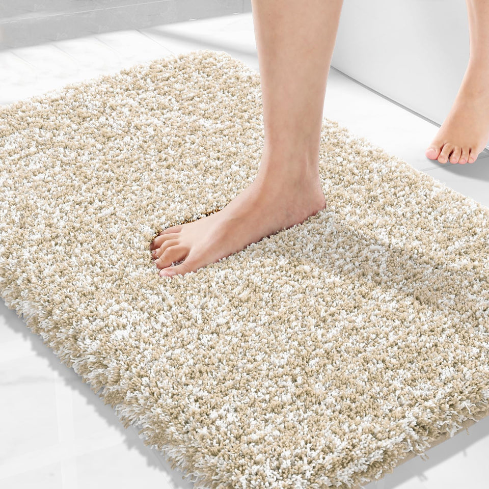 Yimobra bath rug 32x20 with ultra-soft pile for cozy feet.