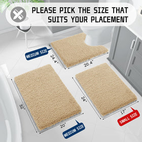 Yimobra bath rug with absorbent dense pile soaks up water quickly.