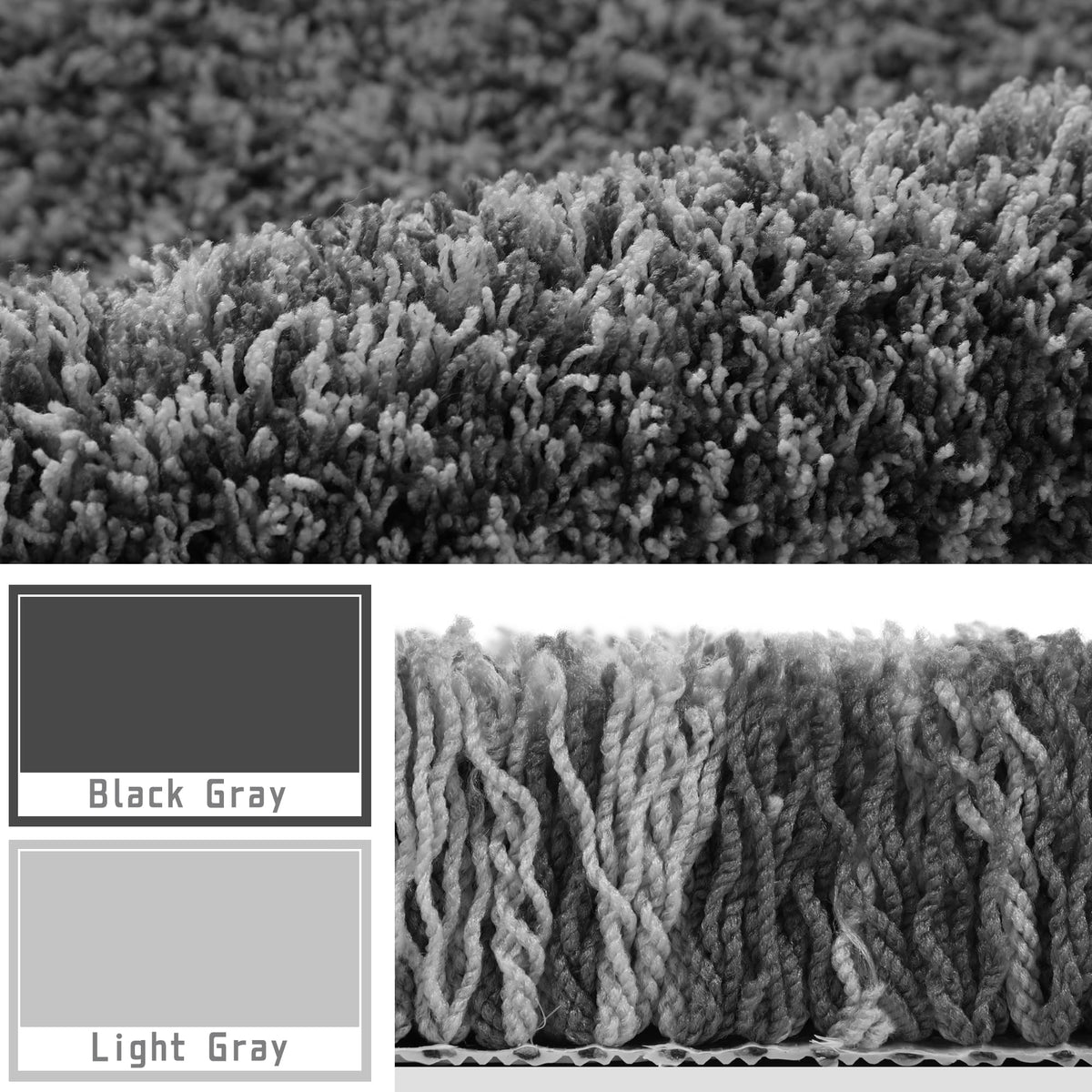 Yimobra bath rug absorbent pile closeup shows quick-drying fibers