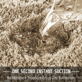 Yimobra bath rug dries quickly to reduce damp bathroom areas.