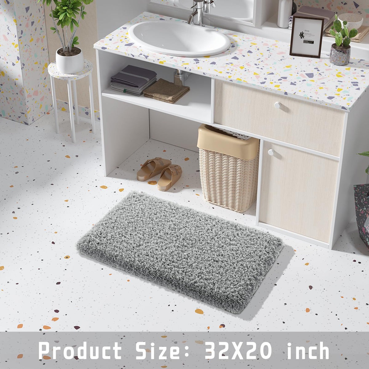 Yimobra quick-drying rug helps reduce moisture on bathroom floors.