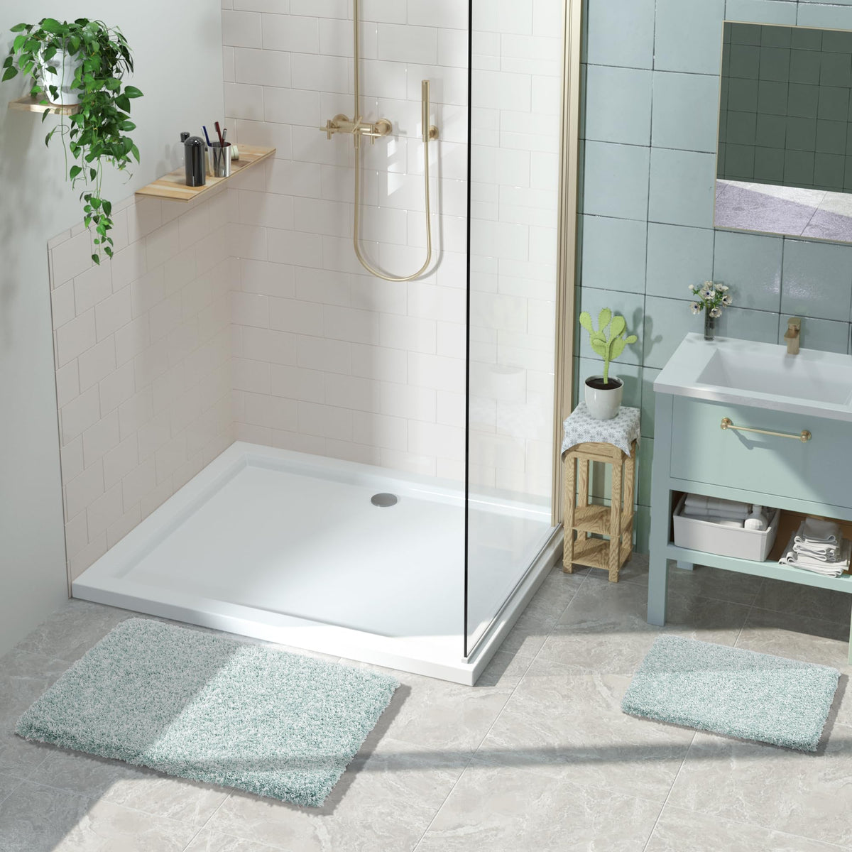 Yimobra machine-washable bath rug for easy maintenance.