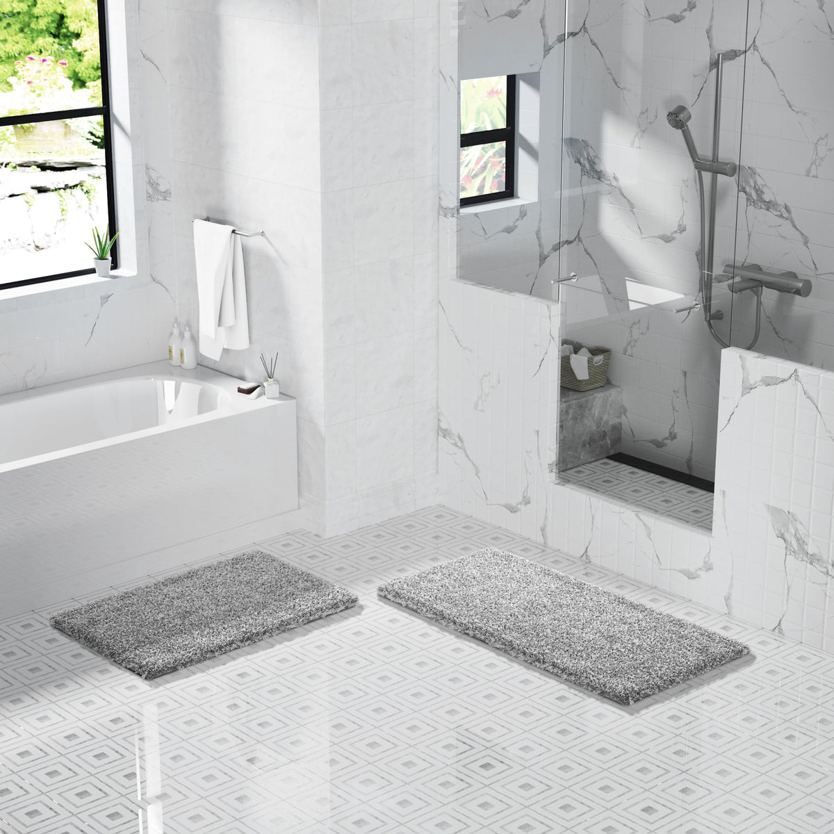 Yimobra quick-dry design reduces puddling on bathroom floors.