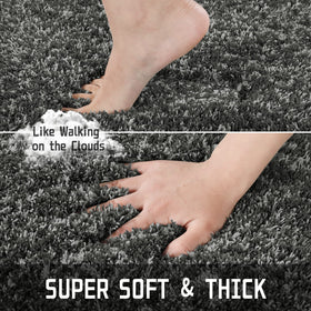 Yimobra bath rug non-slip bottom hexagon detail emphasizes safety on wet floors
