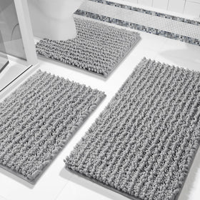 Yimobra bath rug set 3-piece ultra-absorbent mats keep bathroom floors dry