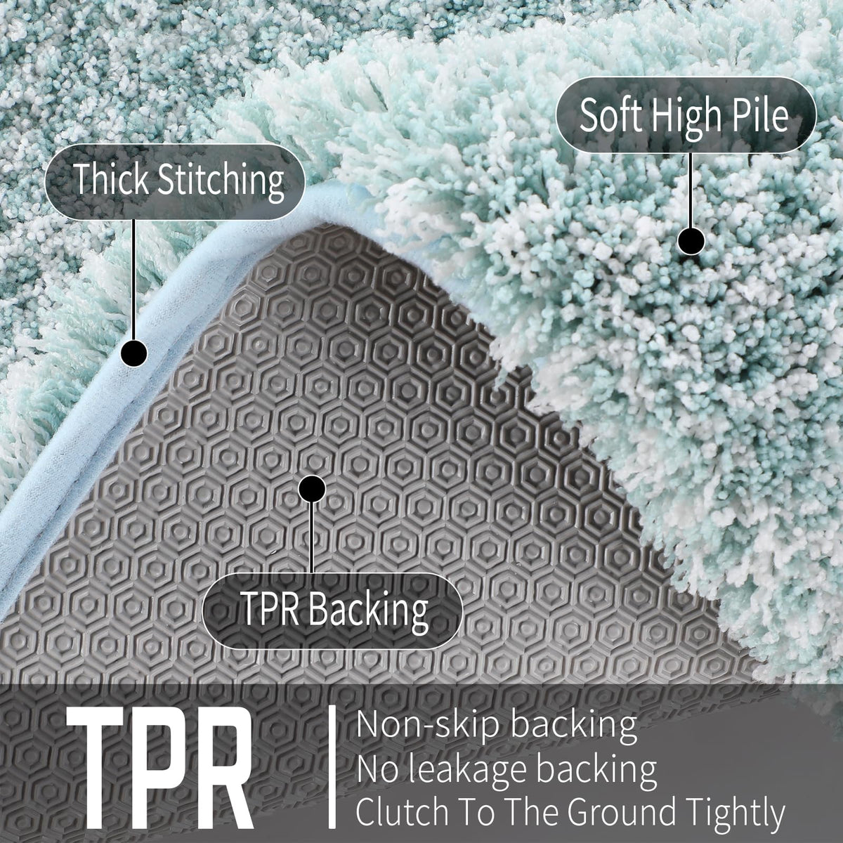 Yimobra versatile bath rug suitable for shower, tub, and vanity areas.