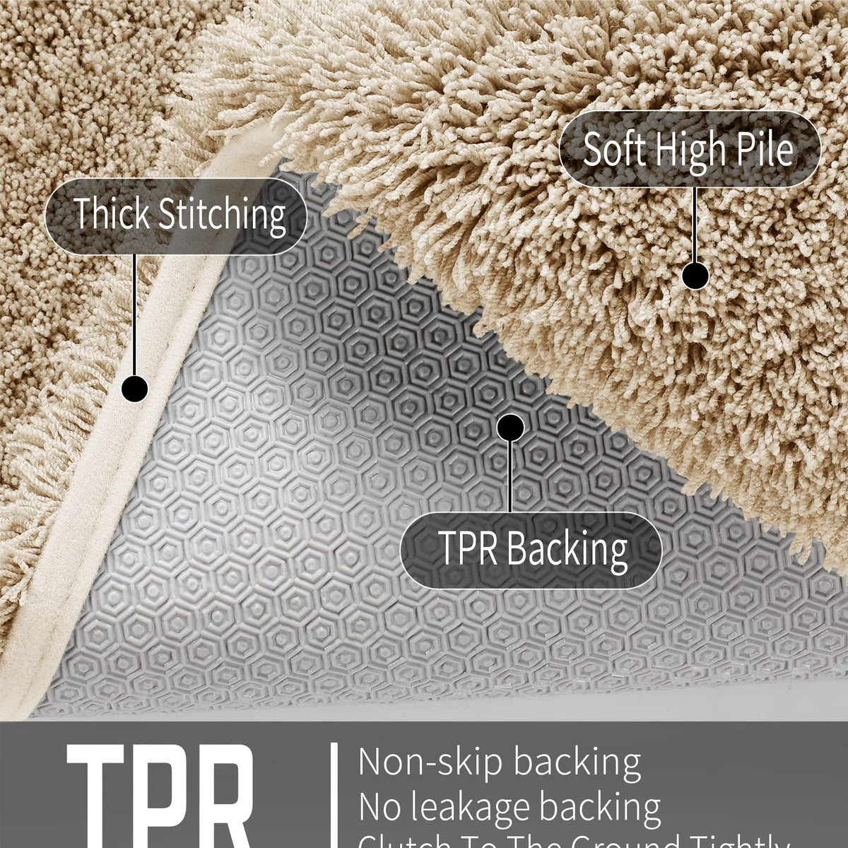 Yimobra bath rug versatile for shower, tub, or vanity spaces.
