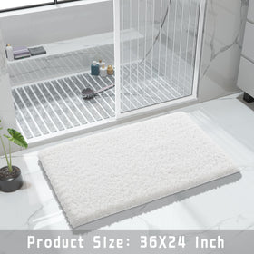 Yimobra off-white rug complements any bathroom decor.