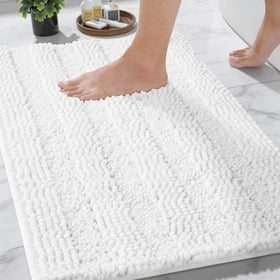 Yimobra 32x20 chenille bathroom rug with plush pile for soft feet.