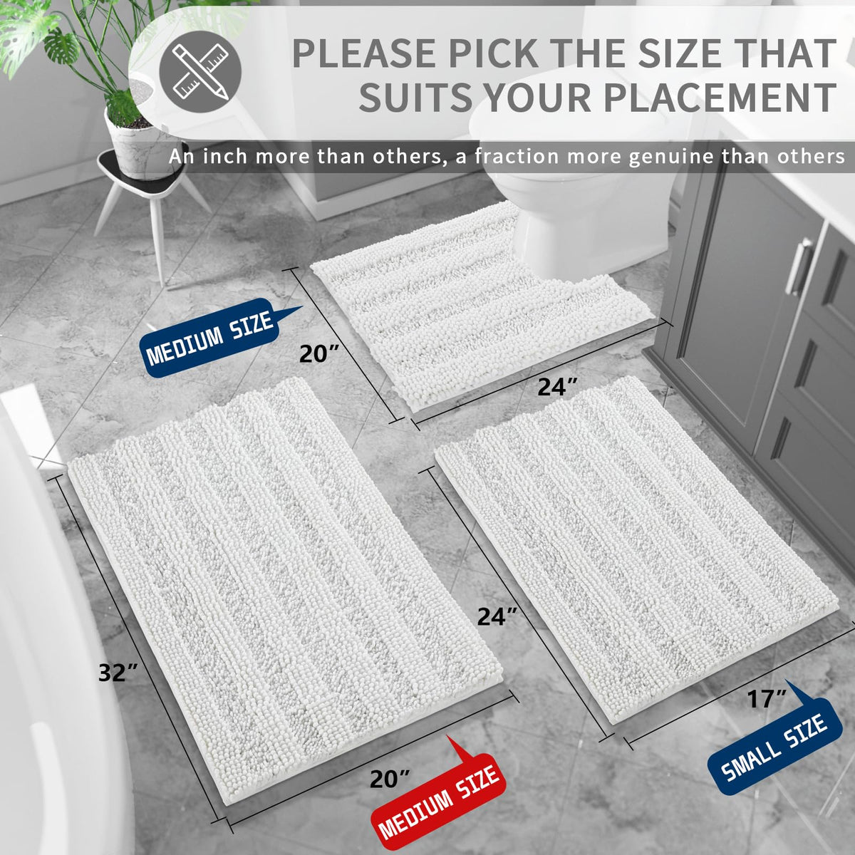Yimobra absorbent chenille rug dries feet quickly after shower.