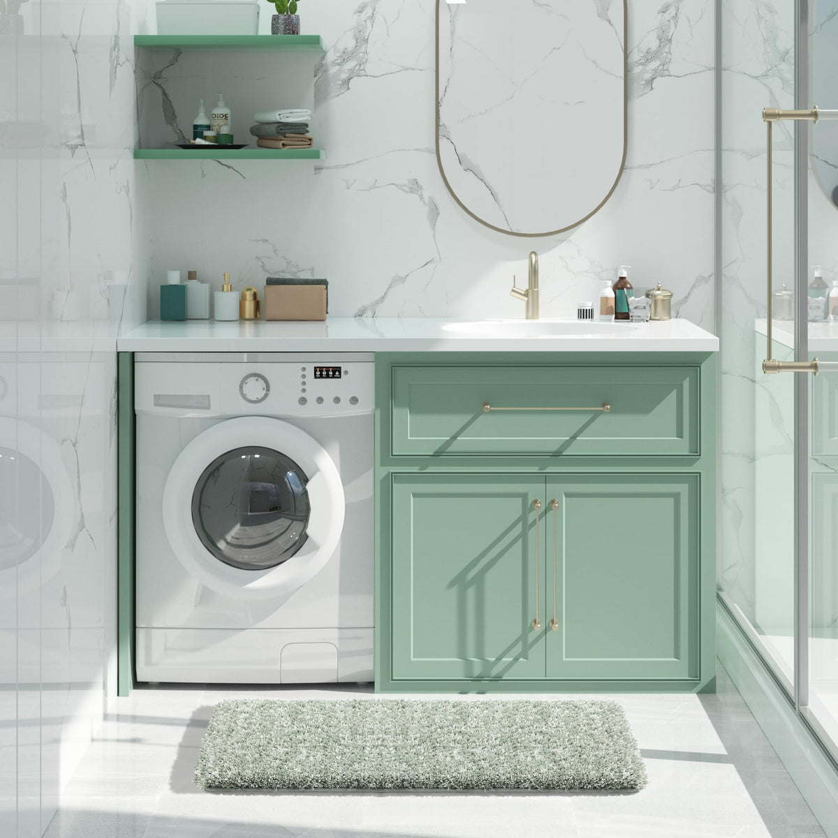 Yimobra kid-friendly bath rug offers a cushioned surface for kids.