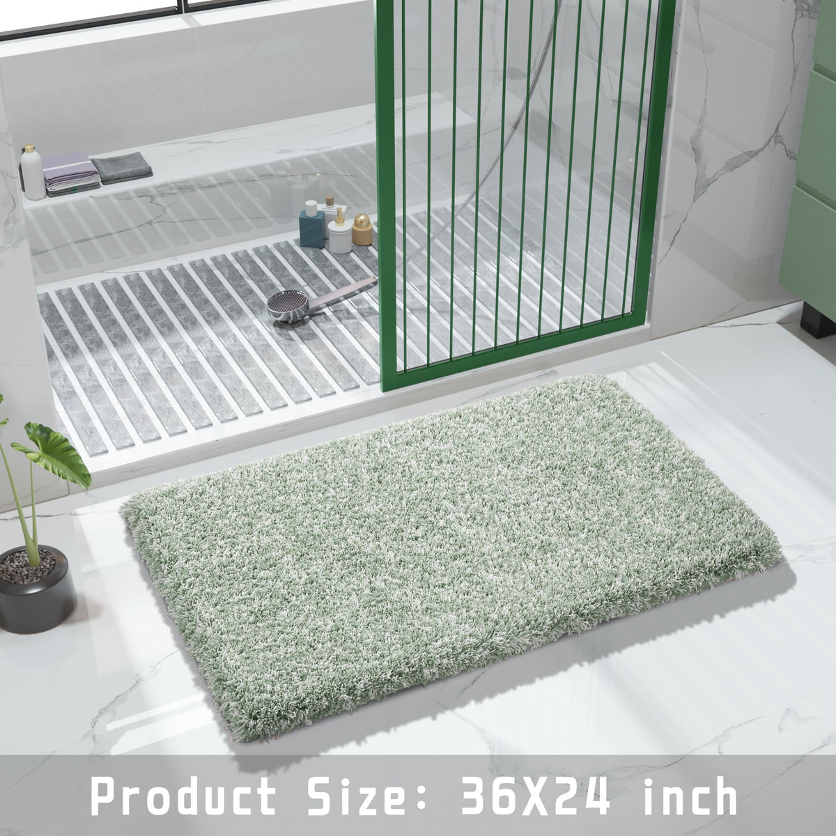 Yimobra machine-washable bath rug stays plush after many washes.
