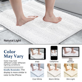 Yimobra rug with non-slip backing for secure placement on wet floors.