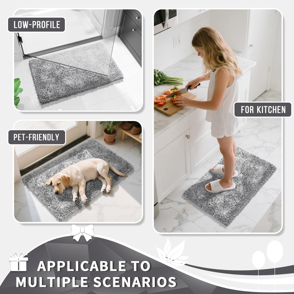 Yimobra bath rug set dimensions 31.5 by 20 inches and 24 by 17 inches