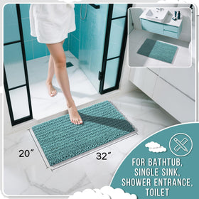 Yimobra ultra-soft chenille bath mat adds plush comfort after showers.
