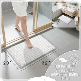 Yimobra chenille bath rug ultra-soft fibers deliver cloud-like comfort.