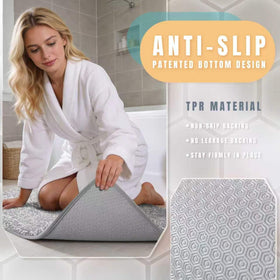 Machine-washable Yimobra bath rug for easy cleaning and care.