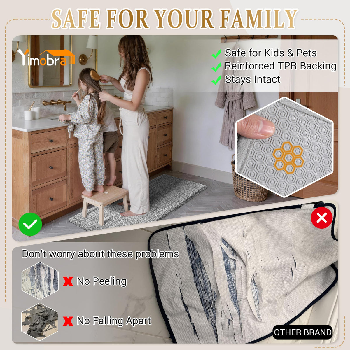 Yimobra fast-drying bath rug reduces moisture between uses.