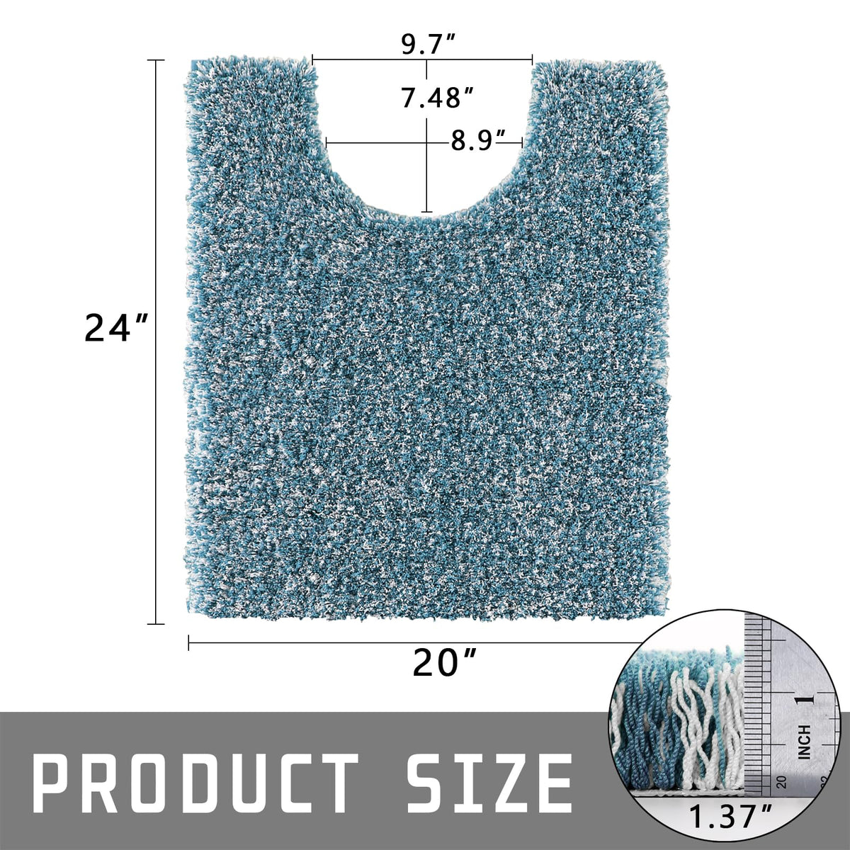 Yimobra denim blue and white rug complements any bathroom decor.