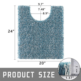 Yimobra denim blue and white rug complements any bathroom decor.