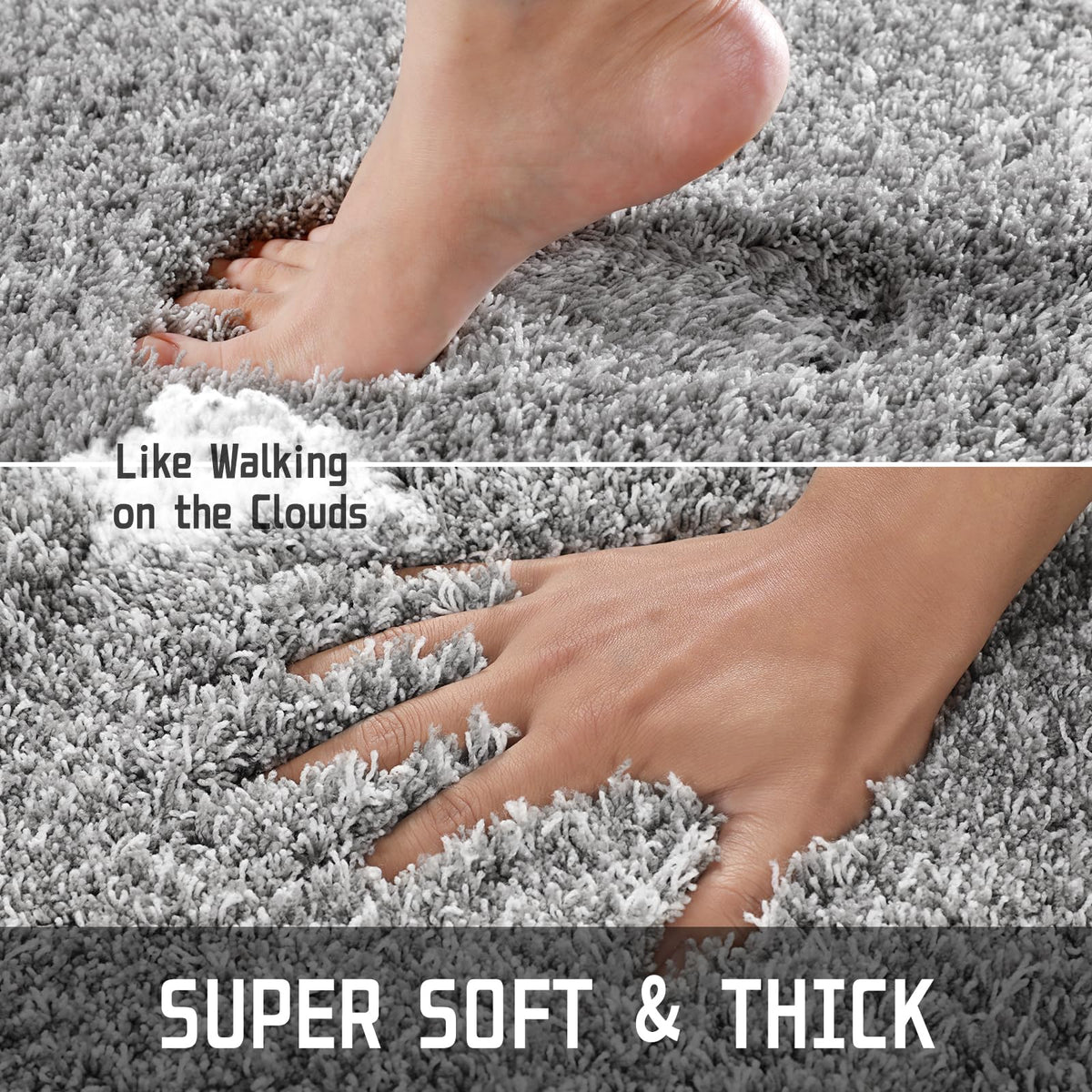 Yimobra non-slip bottom keeps the rug securely in place.