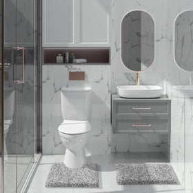 Yimobra 24x20-inch rug fits standard toilets for a snug look.