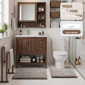 Yimobra light brown and white colorway complements modern bathrooms