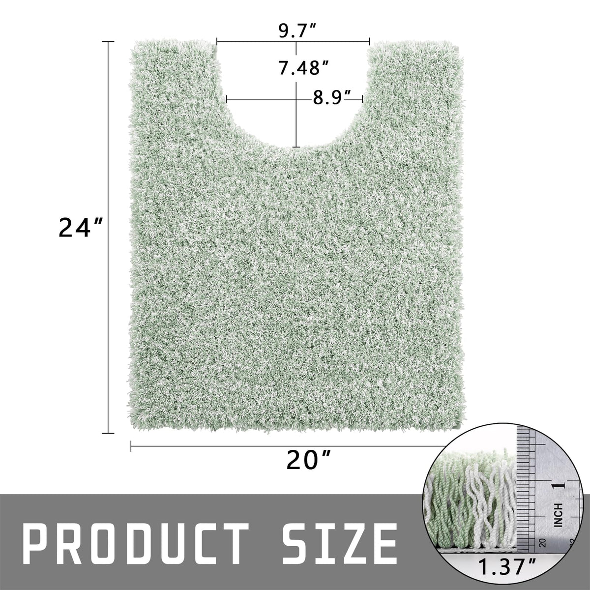 Yimobra light green and white rug brightens bathroom décor.