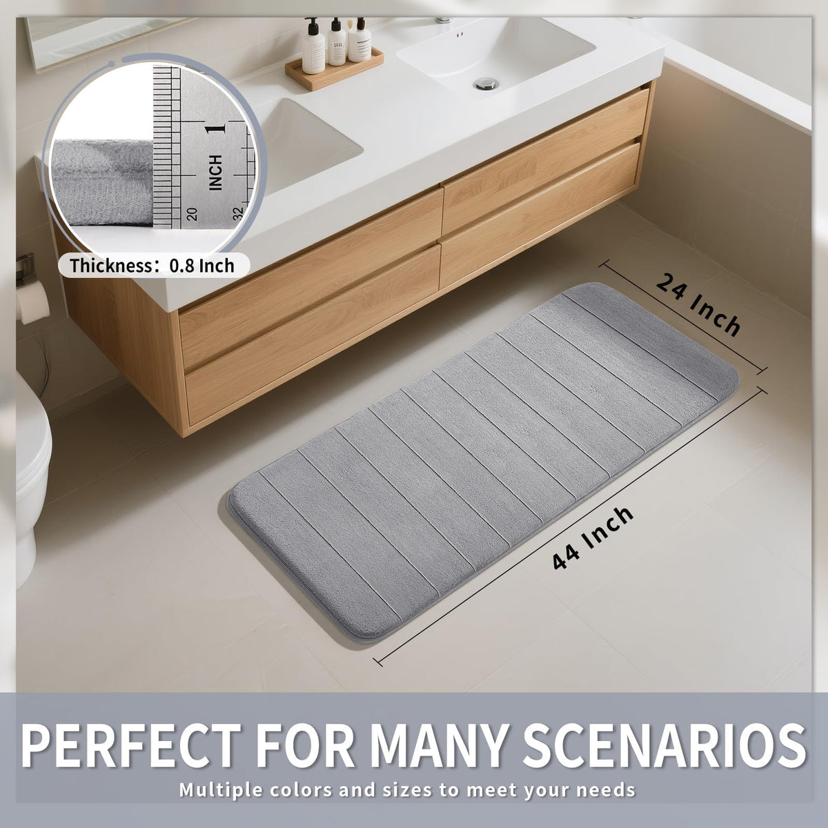 Yimobra bath mat shows rapid lock absorption to keep floors dry
