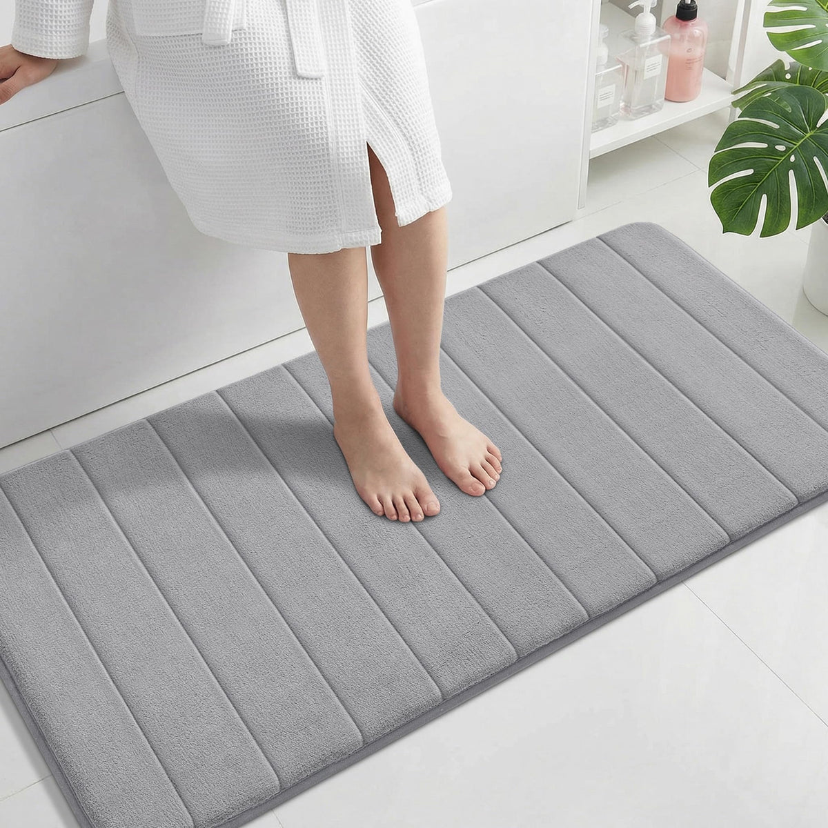 Yimobra long bath mat memory foam plush comfort after showers