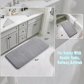 Yimobra long bath mat adapts to tubs, showers, and vanities
