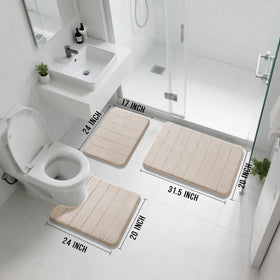 Yimobra memory foam bath-mat set enhances absorbency and quick-dry comfort in any bathroom