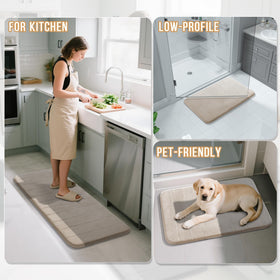Yimobra memory foam bath-mat with non-slip backing helps prevent slips on dry floors