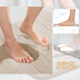 Yimobra memory foam bathroom-mat set boosts post-shower dryness and foot cushioning