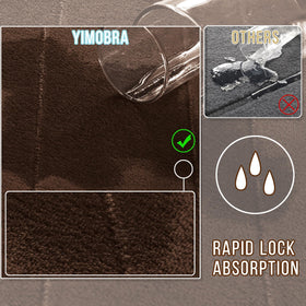 Yimobra memory foam bath rug close-up, absorbent surface and plush texture.