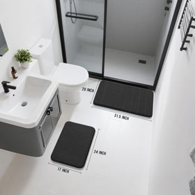 Yimobra memory foam bath rug small black near sink for quick-dry comfort