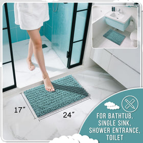 Yimobra non-slip bath mat with chenille fibers prevents slips on wet floors.