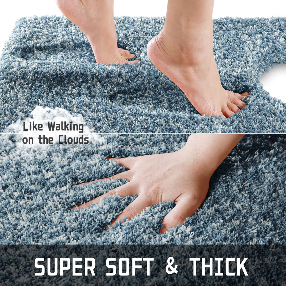Yimobra non-slip bottom rug keeps the mat firmly in place for safe use.