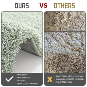 Yimobra patented non-slip bottom anchors rug for safer bathrooms.