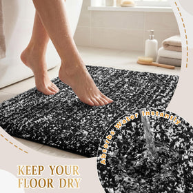 Yimobra patented non-slip bottom anchors the rug for safety on wet surfaces